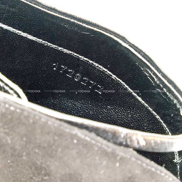 [Pre-loved] HERMES booties Short  Booties #38 Noir (Black) Velor Silver HW[LIKE NEW][Authentic]