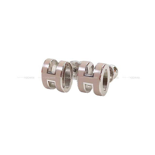HERMES pierced earring Mini Pop HMarron Grace Silver Plated[BRAND NEW][Authentic]