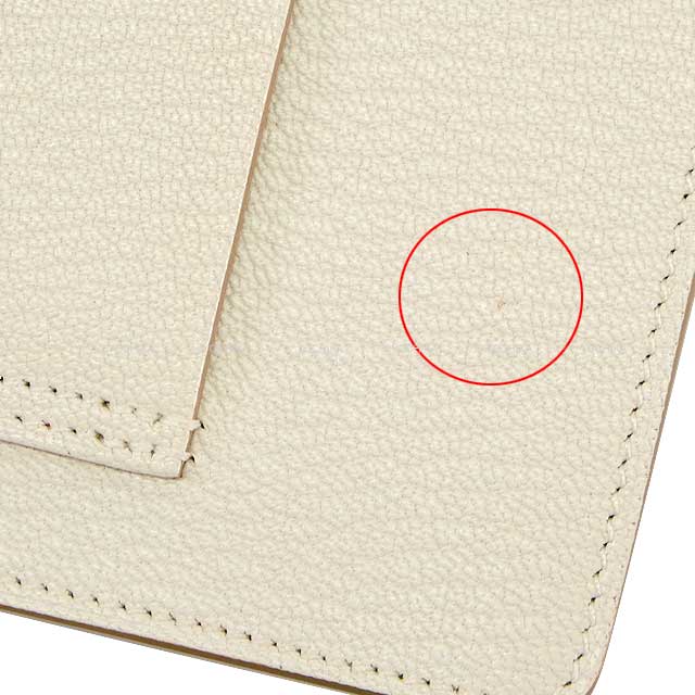 HERMES Bi-fold wallet Roulis Slim Craie Chevre Myzore Champagne Gold HW Stamp B[EXCELLENT][Authentic]