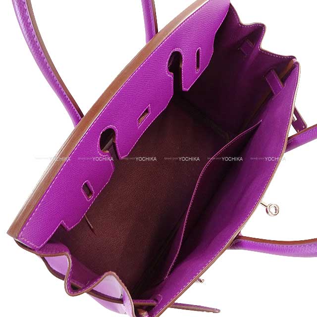 [Pre-loved] HERMES Handbag Birkin30 Anemone Ever Grain Silver HW Stamp □R[LIKE NEW][Authentic]