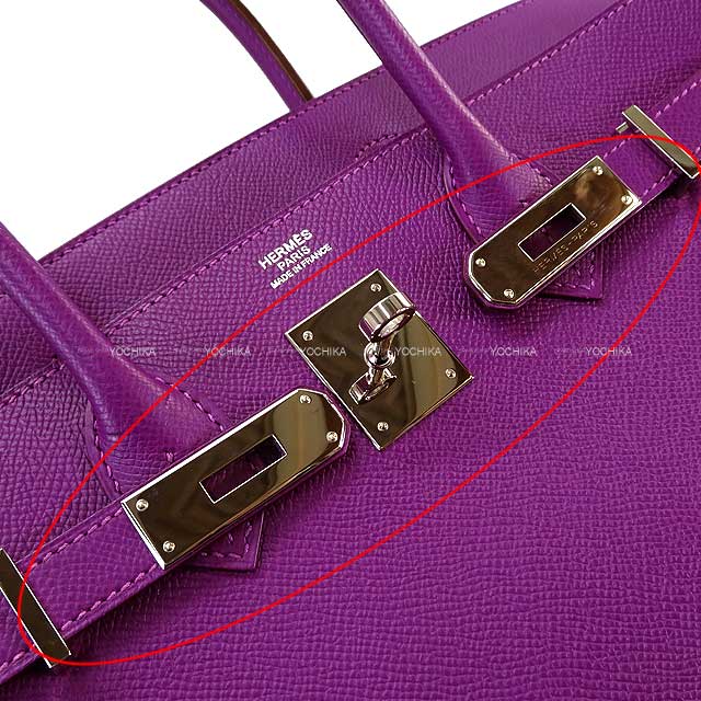[Pre-loved] HERMES Handbag Birkin30 Anemone Ever Grain Silver HW Stamp □R[LIKE NEW][Authentic]