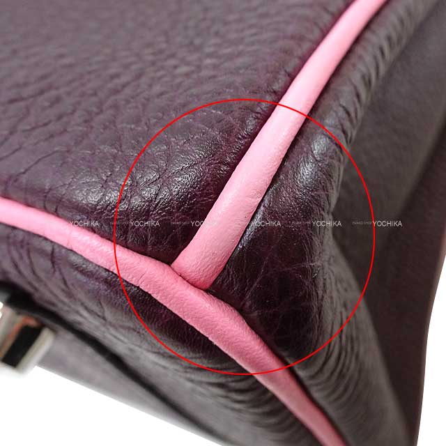 [Pre-loved] HERMES Handbag Birkin30 Special order Raisin/Pink Veau Togo Silver HW Stamp □O[LIKE NEW][Authentic]