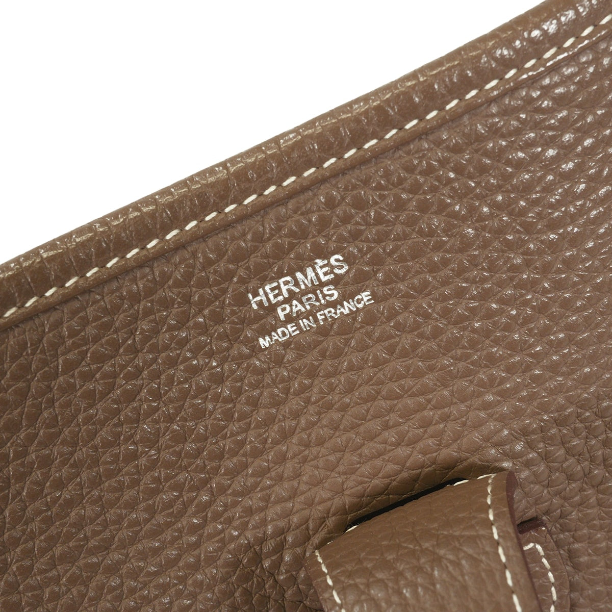 [Pre-loved] HERMES Shoulder bag Evelyne 33 GM Etoupe Taurillon Clemence Silver HW Stamp T[USED SA][Authentic]