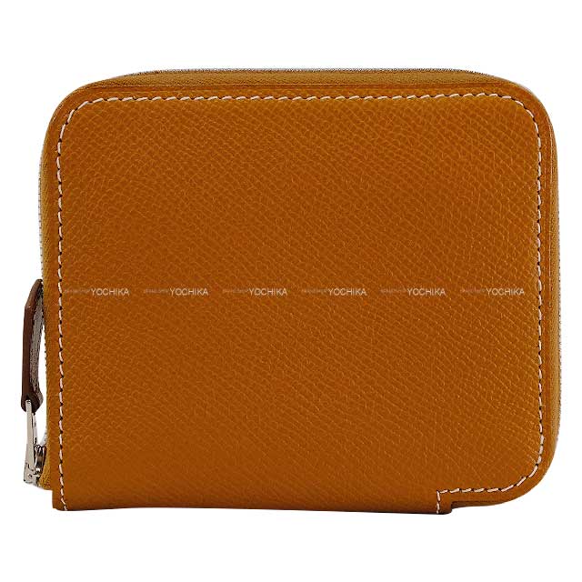 HERMES Bi-fold wallet Azap Silk'in Compact EN LIBERTE! Gold/Cassis Veau Epsom/Silk/Veau Barenia Silver HW Stamp U[EXCELLENT][Authentic]