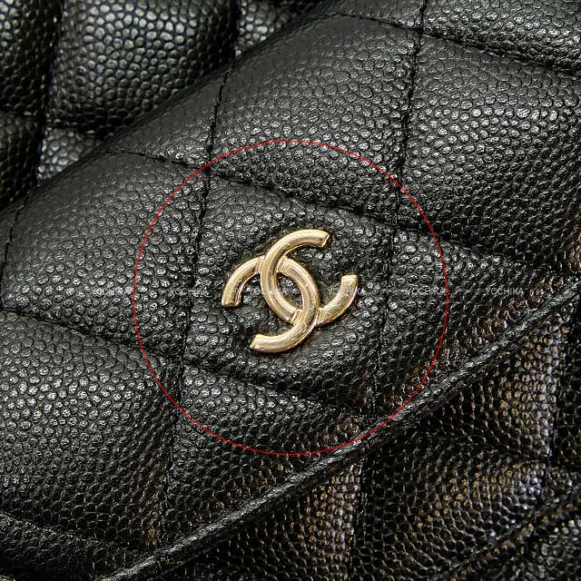 [Pre-loved] CHANEL Backpack/daypack/Ruck sack Matelasse Coco mark Chain Noir (Black) Graind Calf(Caviarskin) Champagne Gold HW AP3753[LIKE NEW][Authentic]