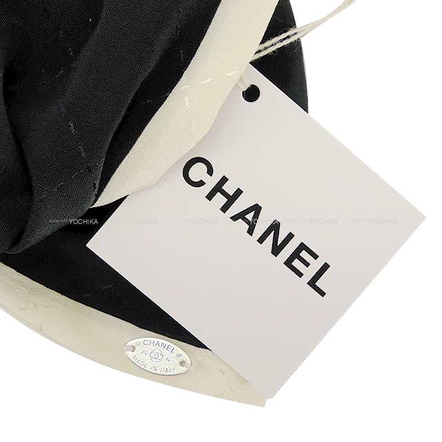 2024 New CHANEL barretter Ribbon Bicolor Coco mark Stitch Noir (Black)/Blanc (White) Silk100% Silver HW[BRAND NEW][Authentic]