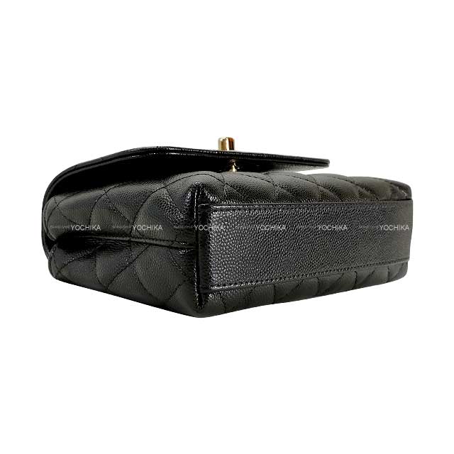 CHANEL Shoulder bag Coco Handle Mini Chain Noir (Black) Graind Calf(Caviarskin) Champagne Gold HW AP4244[EXCELLENT][Authentic]