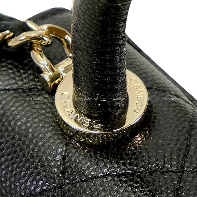 CHANEL Shoulder bag Coco Handle Mini Chain Noir (Black) Graind Calf(Caviarskin) Champagne Gold HW AP4244[EXCELLENT][Authentic]