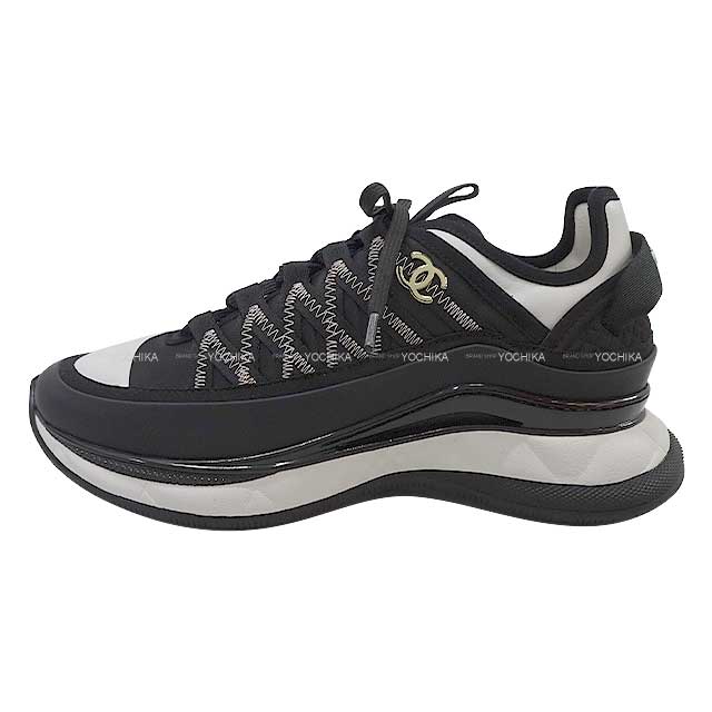 CHANEL sneakers COCO Mark mesh #37 Noir (Black)/Blanc (White) Mixfivercalfskin G46009[BRAND NEW][Authentic]