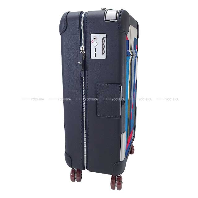 HERMES suitcase Travel carry case Rolling Mobility Suitcase R.M.S Sea Surf and Fun Special order Bleu Nuit Taurillon Regate/Toile H Plume Silver HW Stamp U[EXCELLENT][Authentic]