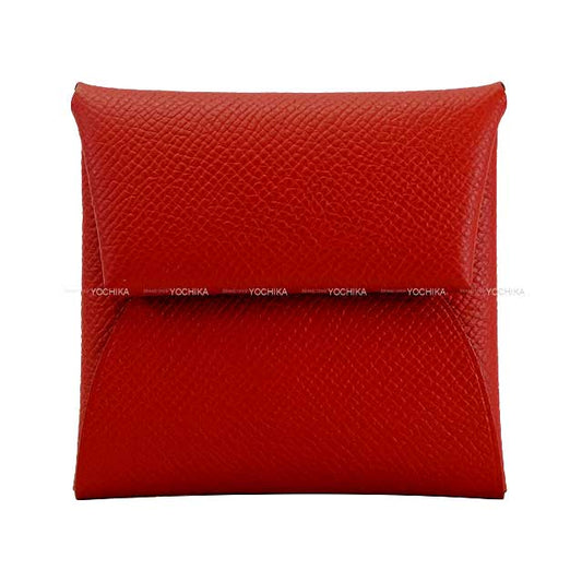 HERMES change purse Bastia Rouge Garance Veau Epsom Silver HW Stamp W[BRAND NEW][Authentic]