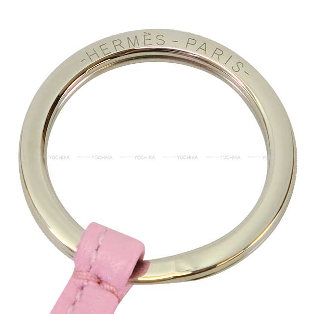 HERMES key ring Carmen Mauve sylvestre Agneau Milo Silver HW Stamp W[BRAND NEW][Authentic]