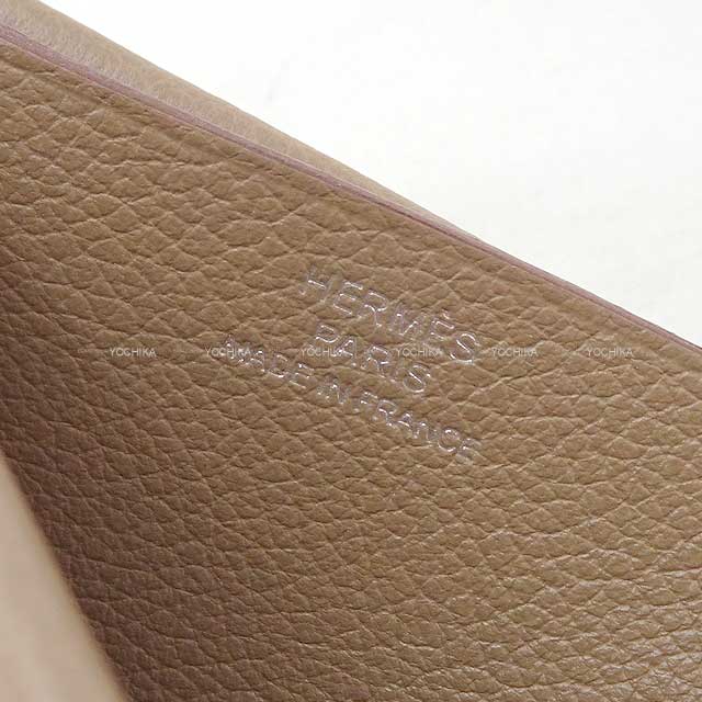 HERMES card holder Sellier H Etoupe Evercolor Stamp W[BRAND NEW][Authentic]