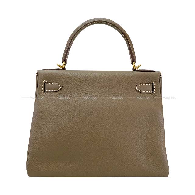 [Pre-loved] HERMES Shoulder bag Kelly28 Retourne Etoupe Taurillon Clemence Gold HW Stamp Z[LIKE NEW][Authentic]