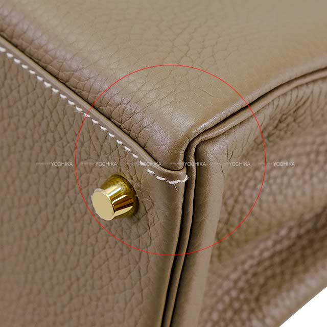 [Pre-loved] HERMES Shoulder bag Kelly28 Retourne Etoupe Taurillon Clemence Gold HW Stamp Z[LIKE NEW][Authentic]