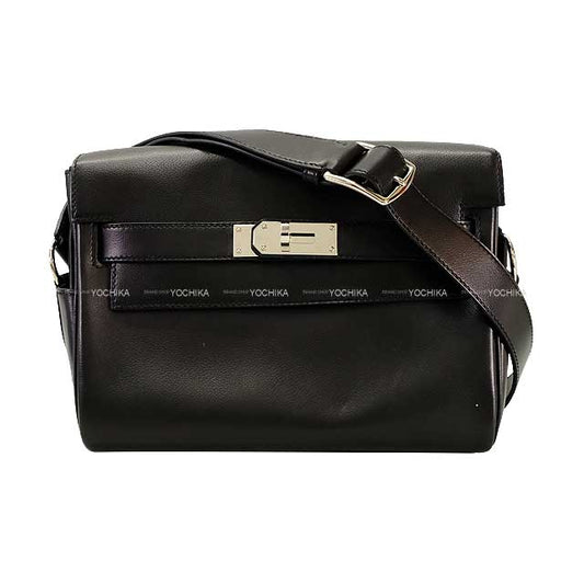 [Pre-loved] HERMES Shoulder bag Kelly Messenger 24 PM Noir (Black) Chevre Chamkila Silver HW Stamp B[USED SA][Authentic]