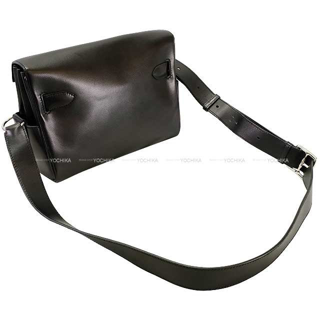 [Pre-loved] HERMES Shoulder bag Kelly Messenger 24 PM Noir (Black) Chevre Chamkila Silver HW Stamp B[USED SA][Authentic]