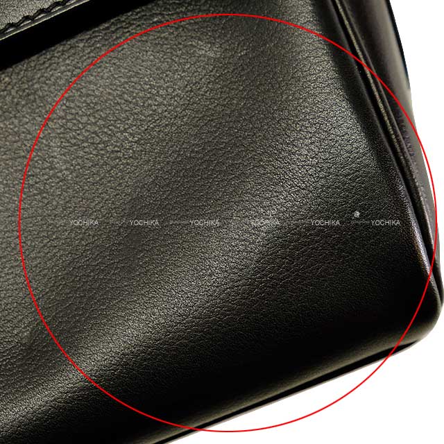 [Pre-loved] HERMES Shoulder bag Kelly Messenger 24 PM Noir (Black) Chevre Chamkila Silver HW Stamp B[USED SA][Authentic]