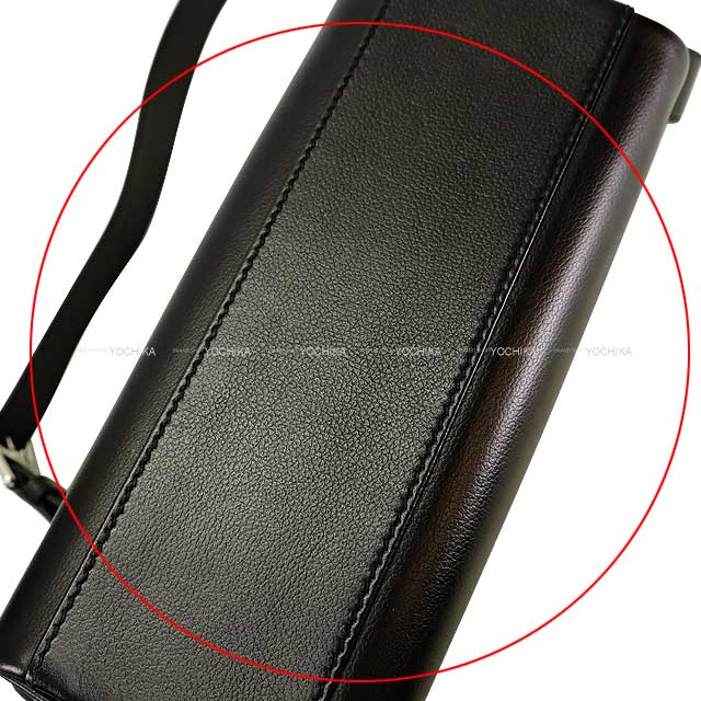 [Pre-loved] HERMES Shoulder bag Kelly Messenger 24 PM Noir (Black) Chevre Chamkila Silver HW Stamp B[USED SA][Authentic]