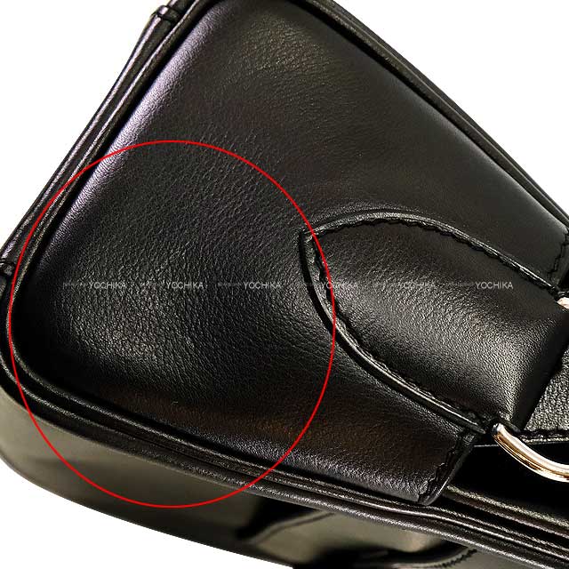 [Pre-loved] HERMES Shoulder bag Kelly Messenger 24 PM Noir (Black) Chevre Chamkila Silver HW Stamp B[USED SA][Authentic]