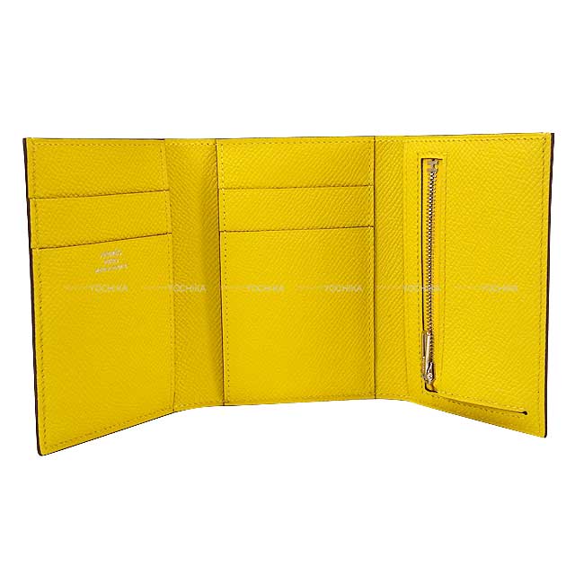 HERMES Tri-fold wallet Bearn Combine Sun Veau Epsom Silver HW Stamp W[BRAND NEW][Authentic]