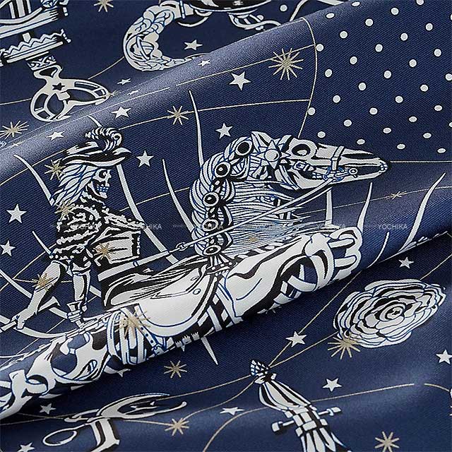 2023AW HERMES scarf Carre 55 CHORUS STELLARUM Marine/White/Black Silk100%[EXCELLENT][Authentic]