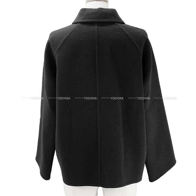 2023AW HERMES Ladies Short Coat Sellier Button  Noir (Black) Cashmere100% 36[BRAND NEW][Authentic]