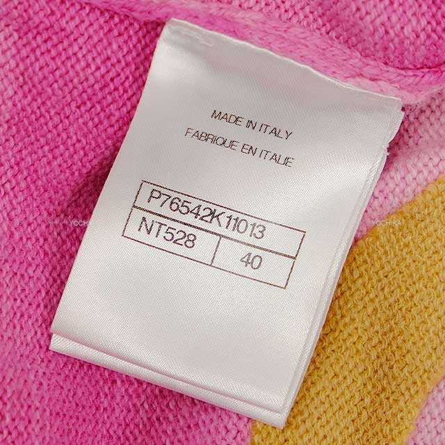 [Pre-loved] 2024 Cruise CHANEL Cardigan Big COCO mark gradient button cardigan Pink/Multicolor 70% cotton/30% cashmere 40 P76542[LIKE NEW][Authentic]