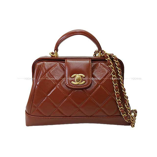 2024 New Metiers d'Art Collection CHANEL Shoulder bag Brown Lambskin Gold HW AS4958[EXCELLENT][Authentic]