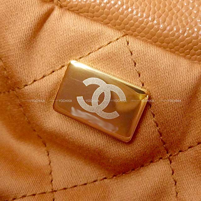 CHANEL Handbag Chanel 22 Matelasse Medal Charm Small Hobo Beige Graind Calf(Caviarskin) Gold HW AS3260[BRAND NEW][Authentic]