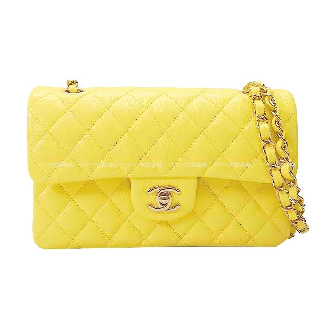 CHANEL Shoulder bag Matelasse 23 W Flap Chain Yellow Graind Calf(Caviarskin) Silver HW A01113[BRAND NEW][Authentic]