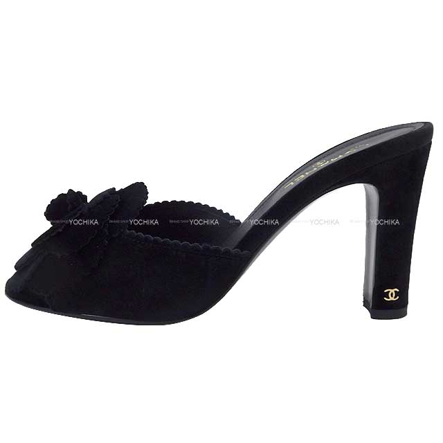 2024 New CHANEL Mules Sandal Camelia Coco mark #37.5 Noir (Black) Velvet 37.5 G45932[BRAND NEW][Authentic]