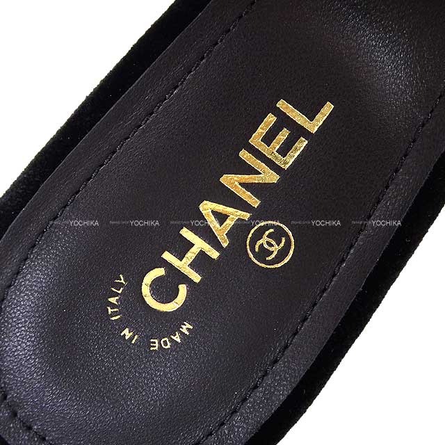 2024 New CHANEL Mules Sandal Camelia Coco mark #37.5 Noir (Black) Velvet 37.5 G45932[BRAND NEW][Authentic]