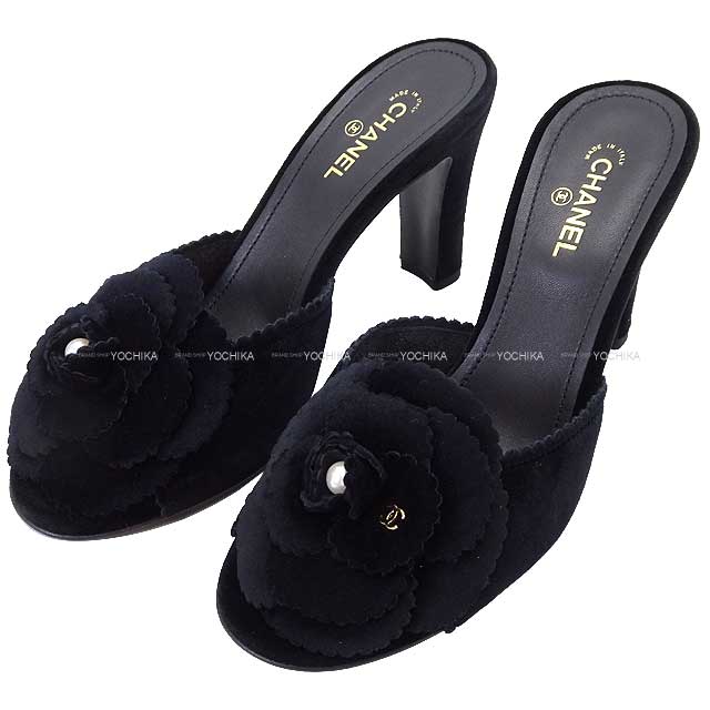 2024 New CHANEL Mules Sandal Camelia Coco mark #37.5 Noir (Black) Velvet 37.5 G45932[BRAND NEW][Authentic]