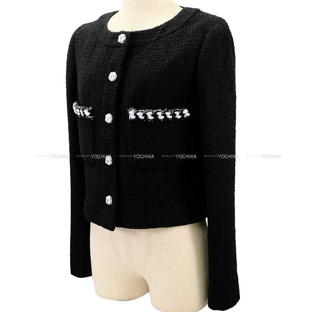 CHANEL ジャケット ボレロ 黒 ポップコーン カメリア カーディガン 40 Authentic Hermes & Chanel Japan | BRAND SHOP YOCHIKA SHOP Kyoto