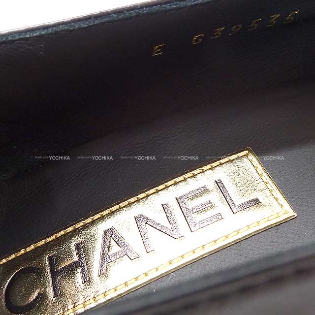 CHANEL pumps Coco mark #37.5 Noir (Black) Lambskin/Patent Leather 37.5 G39535[EXCELLENT][Authentic]