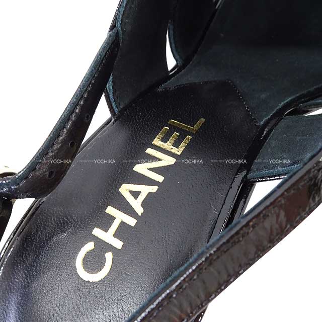 2023 AW CHANEL sandals Double-soled Coco mark #37 Noir (Black) Patent Leather 37 G45016[EXCELLENT][Authentic]