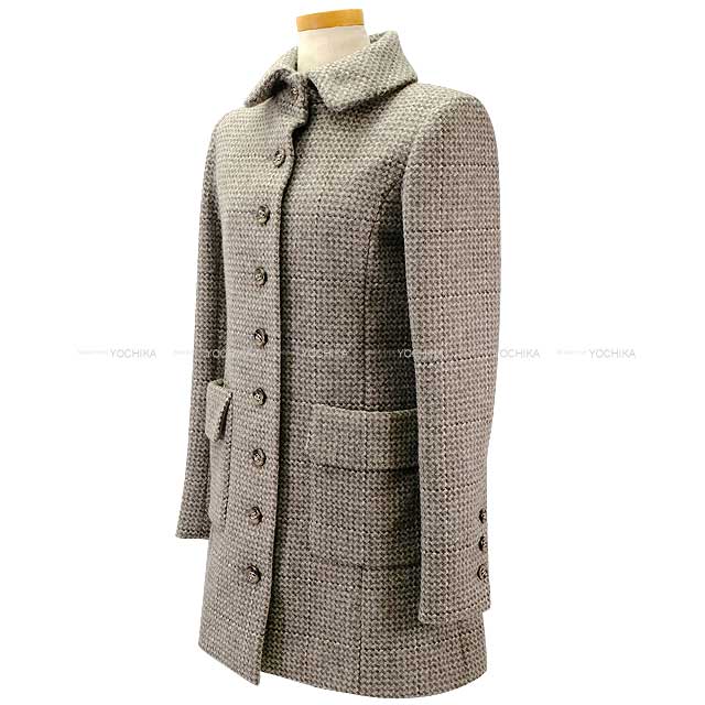 2024 NEW Mediatore Collection CHANEL Tweed Jacket collared Greige Wool 34 P77709V6507[BRAND NEW][Authentic]