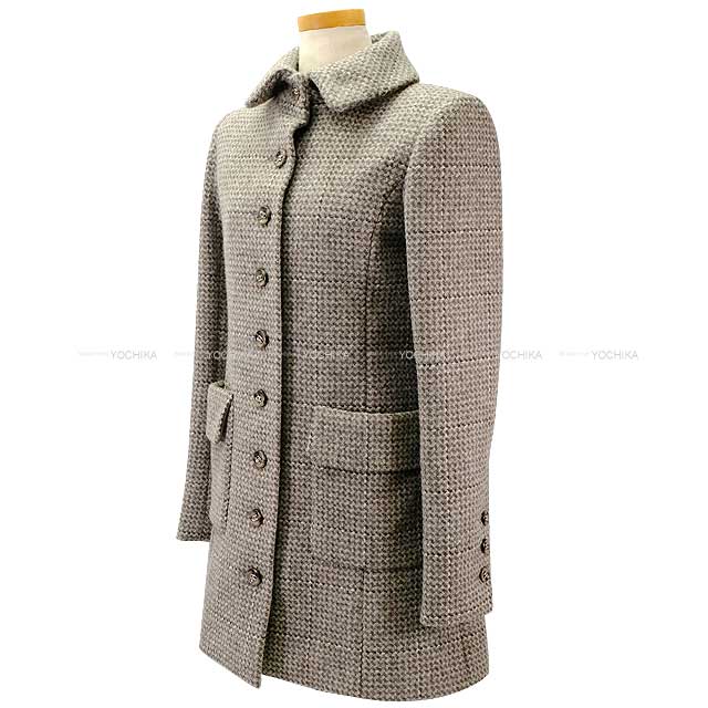 2024 NEW Mediatore Collection CHANEL Tweed Jacket collared Greige Wool P77709V6507[BRAND NEW][Authentic]