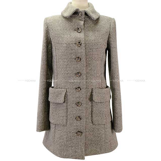 2024 NEW Mediatore Collection CHANEL Tweed Jacket collared Greige Wool P77709V6507[BRAND NEW][Authentic]