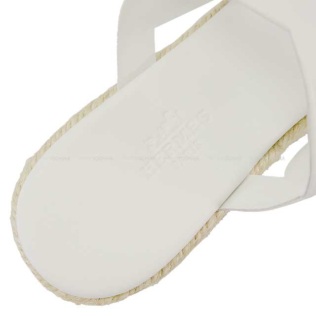 HERMES sandals Espadrilles ITHEA 30 #37 Blanc (White) Nappa[EXCELLENT][Authentic]