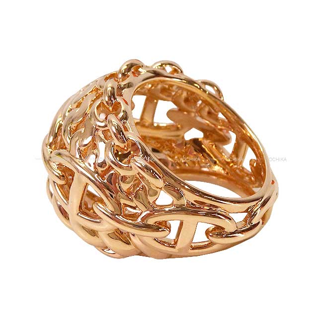 HERMES ring Chaine D'ancre Multichain TGM Rose Gold K18 Rose Gold #52[BRAND NEW][Authentic]