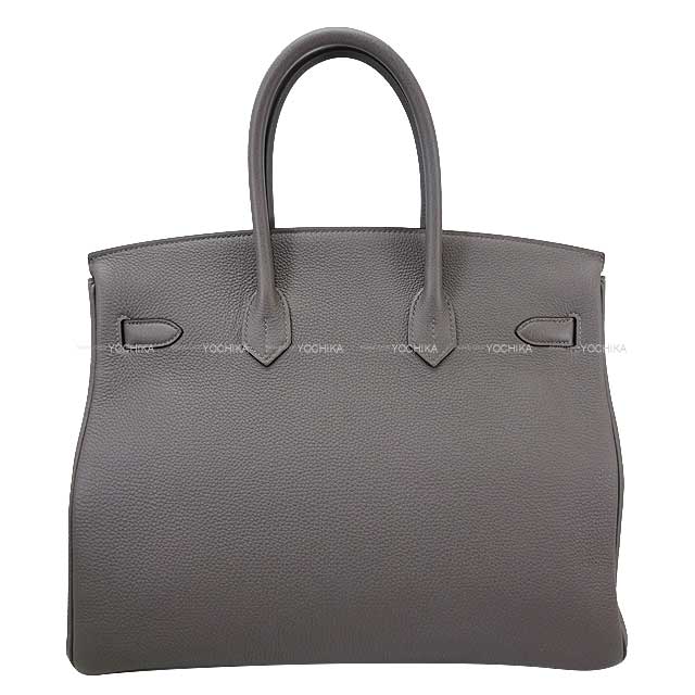 HERMES Handbag Birkin35 Gris Meyer Veau Togo Silver HW Stamp U[EXCELLENT][Authentic]