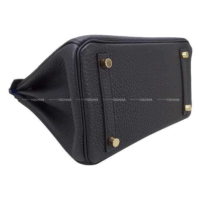 HERMES Handbag Birkin25 Verso Noir (Black)/Bleu Saphir Veau Jonathan Gold HW Stamp W[BRAND NEW][Authentic]