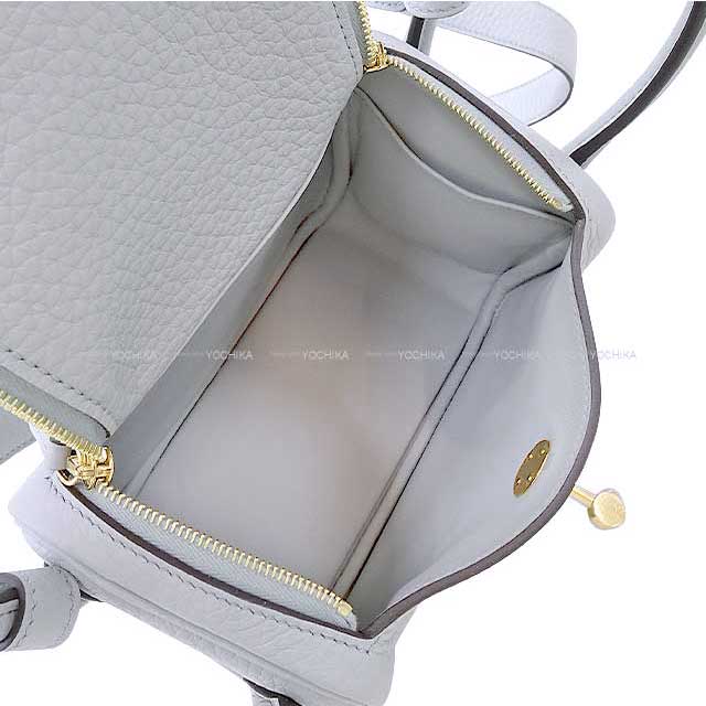 HERMES Shoulder bag Lindy 20 mini Bleu Glacier Taurillon Clemence Gold HW Stamp W[BRAND NEW][Authentic]