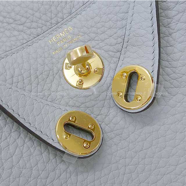 HERMES Shoulder bag Lindy 20 mini Bleu Glacier Taurillon Clemence Gold HW Stamp W[BRAND NEW][Authentic]