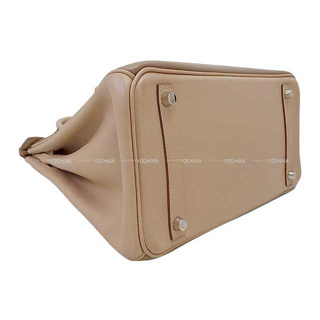 [Pre-loved] HERMES Handbag Birkin30 Ghillies Argile/Etoupe Evercalf Silver HW Stamp P[LIKE NEW][Authentic]