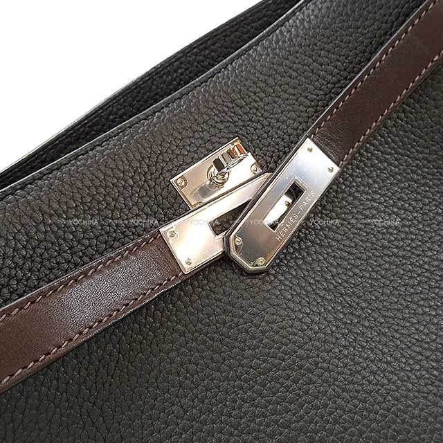 [Pre-loved] HERMES Shoulder bag So Kelly 26 Touch Plomb/Ebene Taurillon Clemence/Veau Barenia Silver HW Stamp T[LIKE NEW][Authentic]