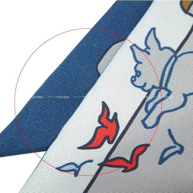 [Pre-loved] 2024 SS HERMES scarf Twilly Parisian dog Gris Perle/Blue/Jaune Silk100%[LIKE NEW][Authentic]