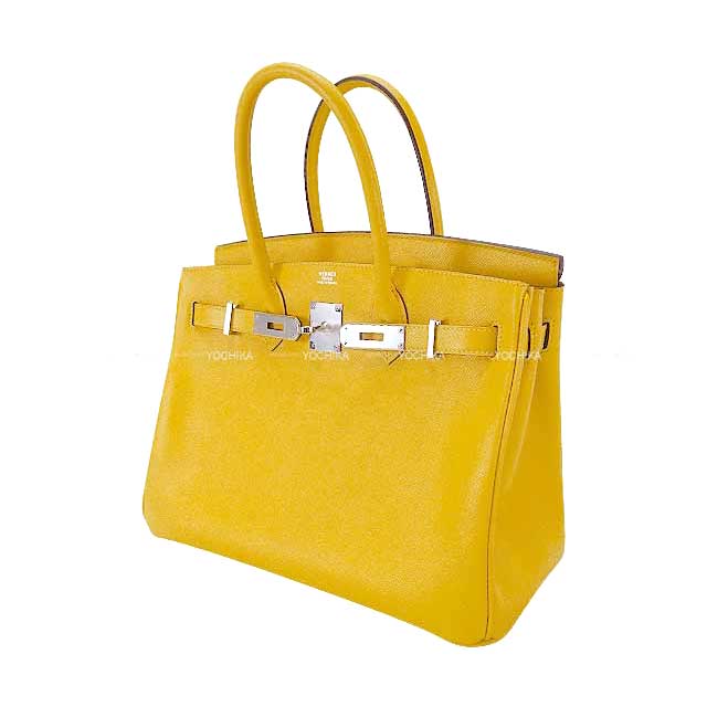 HERMES Handbag Birkin30 Jaune de Naples Ever Grain Silver HW Stamp U[EXCELLENT][Authentic]